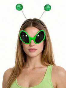 2 piezas Diadema con tentáculos alienígenas + Gafas alienígenas, recreando el aspecto clásico alienígena, divertidos accesorios para fotos: sesión de retratos, estilismo de influencers, fiestas temáticas - Espacio/Alienígena, Disco retro de los 70, Temas de insectos/bichos - Multicolor - Ver 3