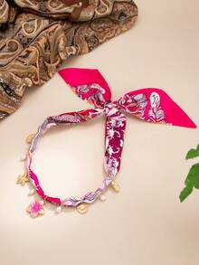 1 chiếc khăn quàng cổ in họa tiết phong cách Bohemian, hoa, sao biển, vỏ sò, mặt dây chuyền ngọc trai giả, sang trọng và thanh lịch, phù hợp cho đám cưới, tiệc tùng, kỳ nghỉ, trang phục thường ngày, phong cách đường phố, quà tặng cho phụ nữ và các cặp đôi. - vòng cổ - Xem 5
