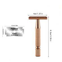 Rose Gold Alloy Women's Razor, Stainless Steel Handle, Reusable, Fragrance-Free, Suitable For Facial, Underarm, Bikini, Leg Hair - Tools & Accessories - Multicolor - View 6