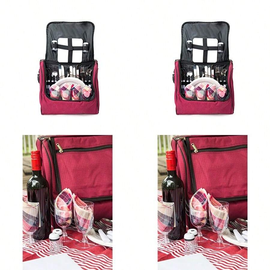 Fox Run Picnic Tote Kit 1 EA rojo - Rojo - Ver 1