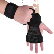 1 đôi găng tay tập thể dục thoáng khí, unisex, có hỗ trợ cổ tay và lòng bàn tay silicon chống trượt, phù hợp cho nhiều bài tập thể dục tại phòng gym. - màu đen - Xem 12