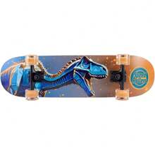 Patineta Dino Cop Naranja de Speed Rollers | Marca Speed Rollers | Skateboard infantil de madera | Patineta para niños | Diseño Double Kicktail | Ruedas de 60 mm | Camiones resistentes - 1 - Ver 6