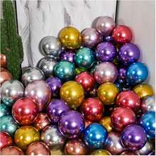 20 piezas de globos metálicos de 5/10/12 pulgadas, adecuados para arcos de globos de cumpleaños y bodas, decoración de fiestas para Navidad, Año Nuevo, fiestas de cumpleaños y otras decoraciones interiores/exteriores, decoración de Halloween - Mezcla de colores metálicos - Ver 4