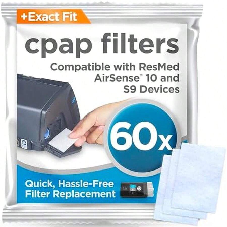 Resplabs CPAP Filters For ResMed AirSense 10 And AirCurve 10-60 Pack Disposable Replacement Filters - Also Fits S9 Series - 1+ Year Supply - 1 Count (Pack Of 60) - View 1