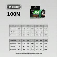 Línea de pesca trenzada de alta resistencia 0.4#/10#, 6 Lbs - 100 Lbs, sin estiramiento y con recubrimiento anti-mordedura, apta para pesca de agua dulce/salada, 4 hebras - Multicolor - Ver 11