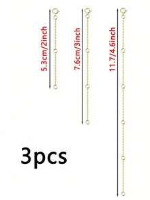 3pcs Gold Stainless Steel Extension Chain, Ideal For Jewelry Making Such As Bracelets And Anklets - Yellow Gold - View 12