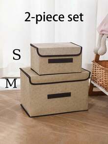 1/2pcs Foldable Fabric Storage Box With Lid Dust-Proof Storage Bin Large Capacity Clothes Organizer Box Stackable Wardrobe Organizer Box Seasonal Clothes Underwear Socks Toys Miscellaneous Items Sorting Storage Box Bedroom Wardrobe Dormitory Home Storage Basket. One Foldable Stackable Large Capacity Bedroom Kitchen Toy Storage Basket - Multicolor - View 41