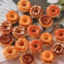 5/10pcs Resin Donut Pendant, For DIY Necklace, Earrings, Phone Strap, Keychain, Perfect Handmade Craft - Random Mix - Multicolor - View 5