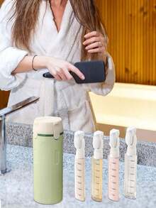 4-In-1 Travel Refillable Bottles - Includes 4 Reusable 30ml Bottles | Leak-Proof Portable Containers For Shampoo, Body Wash, Lotion, Conditioner, Cream And More | Transparent Bottles With Measurement Marks And Labels For Easy Organization And Use; Spill-Proof Design - Essential For Business Trips And Travels - Multicolor - View 3