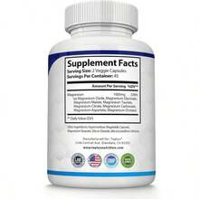 Magnesium Complex Supplement 8 Elemental 1000mg - Magnesium Glycinate, Citrate, Malate, Taurate, Chelated For Easy Absorption For Bones, Muscle, Recovery, Energy, Vegan Non-GMO 90 Capsules - 90 Count - View 4