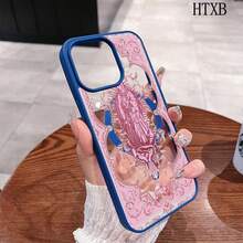 ピンク柄のMagSafe対応マグネット式スマホケース  17 16 15 14 13 12 Pro 11 XS Plus Max  S22 S23 S24 S26を使う スタイリッシュなデザイン 耐衝撃性クリアシェル クラシックなハイブリッド保護するカバー - ピンク - チェックする 5