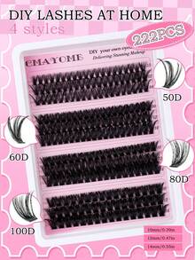 560 pièces Clusters de cils 30D/40D/60D/80D Kit d'extension de cils DIY - Clusters de cils naturels volumineux de haute qualité en forme de D, convient pour l'extension de cils DIY, réutilisables, légers et faciles à porter - D - Voir 12