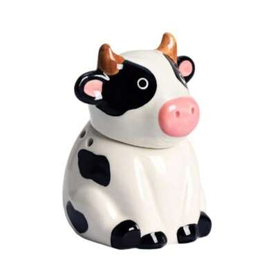 123Arts Cow Baking Soda Holder Soda Container Ceramic Jar Fridge Deodorizer With Lid