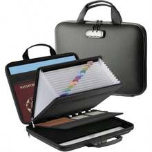 Organizador de Archivos de Acordeón Carpeta Expandible a Prueba de Fuego Organizador de Documentos con 13 Bolsillos Bolsa de Archivo Portátil para Negocios Viajes Oficina 39x29x7.5cm - como en la foto - Ver 2