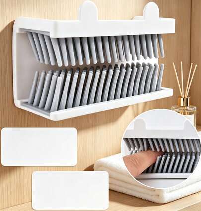 LZLINGMEIHK 1Pc White Shower Wall Hair Catcher, Reusable Bathroom Hair Trap Collector, No Drill Easy Install Drain Hair Stopper
