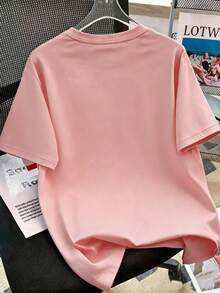 Bộ 6 món áo thun và quần short thường ngày cho nữ tuổi teen, in chữ kiểu tối giản, phù hợp mặc hàng ngày, đi học, đi chơi, thể thao. - Nhiều màu - Xem 6