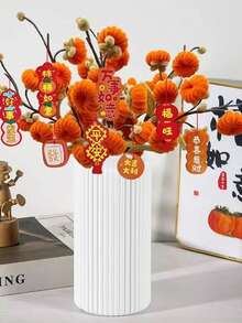1个罗马图案装饰花瓶，适合摆放在桌面、客厅、卧室，可作为简约花瓶插放鲜花、芦苇或人造花，是理想的家居装饰。此外，它还具有波西米亚风格，适用于婚礼、宴会和各种场合。 - 豎紋花瓶 - 查看 6
