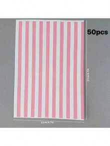 10PCS/20PCS/50PCS Pink And White Striped Gift Wrapping Paper Bags, Thickened Gift Packaging Bags, DIY Decorative Gift Paper Bags, No Stickers - Multicolor - View 11