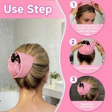 Waterproof Hair Cover Suitable For Long Hair, Crown Shower Cap, Ponytail Protector, Quick Drying, Suitable For Swimming, Travel, Shower, Gym, Beach - A - View 1