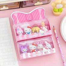 Bộ 4 cục tẩy 3D hình nổi Sanrio, món quà bất ngờ sáng tạo dành cho học sinh nam và nữ, cục tẩy có thể kết nối với nhau, làm sạch không để lại dấu vết, thích hợp cho các bữa tiệc ngày lễ, giải thưởng, quà tặng (Bộ 4 cục ngẫu nhiên) - Nhiều màu - Xem 8