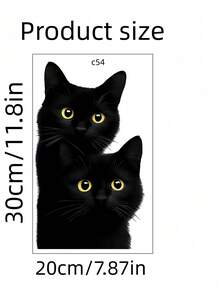 1pc Cute Black Cat Window Decal - See-Through Animal Sticker, Self-Adhesive Vinyl Decal, Suitable For Home And Car Decor, Easy To Apply, Great For Switches And Glass Windows, Adds A Playful Touch To Any Room, Cat Decor - D - View 7