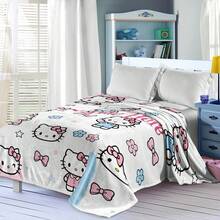 SANRIO 1pc Customized Hello Kitty Theme Blanket, Can Customize Personal Name, With Hello Kitty As The Main Character, Overall Style Is Cute And Sweet - Soft And Comfortable, Machine Washable, Digital Printed Polyester Fabric Throw Pillow, Suitable For Sofa, Bed, Travel, Camping, Living Room, Office, Seat - Suitable As A Gift For Family And Friends - Multicolor - View 7