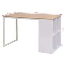 vidaXL Schreibtisch 120*60*75 cm Eichenbraun und Weiß - Blanc - Voir 7