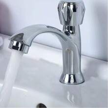 4英寸单冷水龙头，适用于浴室洗手盆和家庭使用 - 銀色 - 查看 3