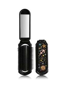 12 Zodiac Signs Foldable Comb, 1pc Foldable Design Comb With Star Chart, Stars, Sun, Moon Elements, Y2K Millennium Style, Portable With Mirror, Girly Aesthetic, Retro Star Sun Foldable Comb, Mini Travel Comb With Mirror, 2-In-1 Hair Styling And Makeup Touch-Up, Suitable For Carrying And Gifting - Multicolor - View 19