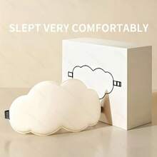 Soft & Skin-Friendly Cloud Eye Mask, Gentle Color Scheme, Memory Foam Filling Soft & Resilient, Breathable Fabric, 3D Contoured Design Blocks Light Without Pressing Eyes, Fashionable Sleep Aid For Napping, Business Trip, Travel (No Packaging Box) - Black-1pc - View 4