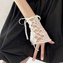 Harajuku-Style Niche Y2K Arm Sleeves, And Strap Wrist Sleeves, Fingerless Cosplay Gloves JK Girls, Summer - Trường Bạch - Xem 5