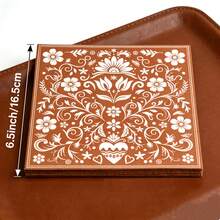 Terracotta Folk Floral Disposable Cocktail Dinner Napkins,20pcs/40pcs/60pcs,2-Ply Boho Mexican Floral Print Luncheon Napkins, Mexican Terracotta Clay Pottery Hand Towels Mexican Pottery Guest Napkins For Carnival Party Supplies - View 5