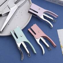1 Set Macaron Color Manual Stapler, Size 10 Efficient Takeout Package Stapler, Mini Office Stapler,Back To School,School Supplies - Multicolor - View 4