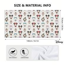 Miniso 迪士尼米奇和朋友们沙滩巾，可爱Q版人物头像印花，超柔软泳池巾，适合夏季度假、海滩、游泳和旅行 - A - 查看 5