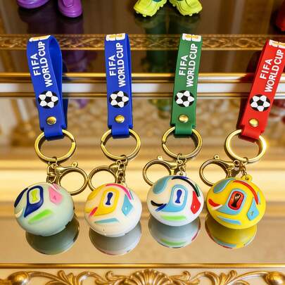 FIFA Football Keychain Gift For Her/Him | Creative Soft Hanging Ornament, Football Fan Event Keyring, Party Gathering Keychain Gift Box