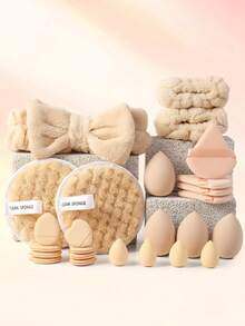25PCS Makeup Tools Set Including:1pc Hairband+2PCS Hand Bowl Strap+2PCS Facial Cleansing Sponges+8PCS Mini Air Cushion Powder Puffs+4PCS Makeup Sponges+4PCS Triangle Powder Puffs+4PCS Mini Makeup Sponges - Multicolor - View 11