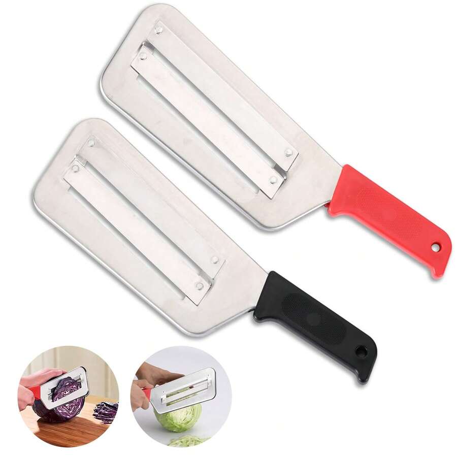 1 cái dao gọt vỏ hai lưỡi, dao thái rau củ, dao gọt bắp cải, dụng cụ nhà bếp dùng để cắt, thái trái cây và rau củ. - Nhiều màu - Xem 1