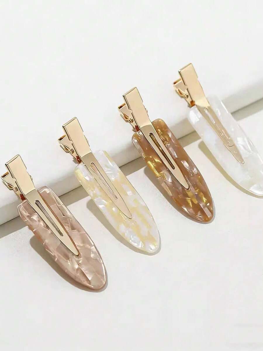 Bộ 4 kẹp tóc mỏ vịt cho nữ, kẹp tóc mái giả ngọc trai thanh lịch, kẹp tạo kiểu tóc không gây nếp gấp, thích hợp cho trang điểm hàng ngày và đi chơi. - Nhiều màu - Xem 1