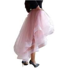 1pc Women's Versatile Lolita Style 3-Tier Elastic Mesh Front Short Back Long Skirt - Multicolor - View 6