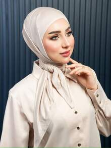 1pc Instant Triangle Hijab, All-In-One Tie-Up Design, Quick Wrap Without Slipping, No Undercap Needed, Suitable For Daily Wear, Prayer, And Outings - Triangular Instant Hijab - View 21