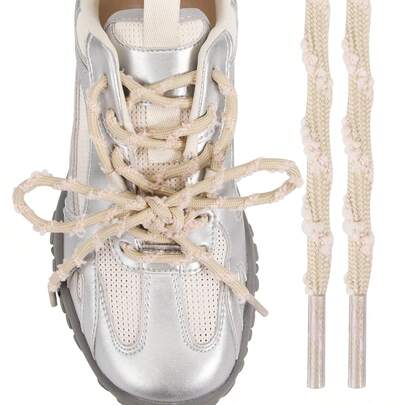 5mm Wide Solid Color Round Shoelaces, Suitable For Sneakers, Boots, Outdoor Shoes, Hiking Boots, Patterned, 1 Pair