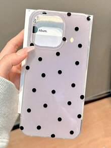 Cute Polka Dot Glossy Jelly Shockproof Phone Case, Compatible With 17 Air 11 12 13 14 15 16 Pro Max IMD Shockproof Protective Case - Purple Wave Point - View 2