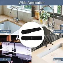 1 tấm chắn nước vòi nâng cấp 29,52 inch, thảm silicon cho vòi bếp, thảm thoát nước vòi, tấm chắn nước bắn tung tóe bằng silicon, thảm hứng nước nhỏ giọt bằng silicon, thích hợp cho nhà bếp và phòng tắm. - màu đen - Xem 3