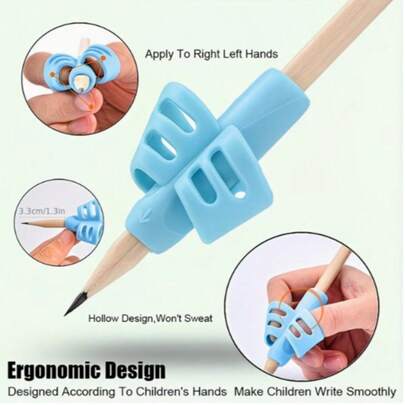 1 Piece/2 Pieces Two-Finger Silicone Pen Holder Writing Tool For Learning To Write Pen Writing Correction Device Learning Supplies Halloween Christmas Gift Christmas Stocking Filler Gift, Christmas Stocking Filler Gift