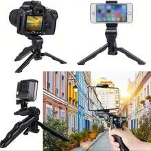 Tripod Ponsel Portabel dengan Tinggi yang Dapat Diatur, Tripod Meja Lipat Ringan Cocok untuk Panggilan Video, Siaran Langsung, dan Fotografi - Satu-Ukuran - View 3