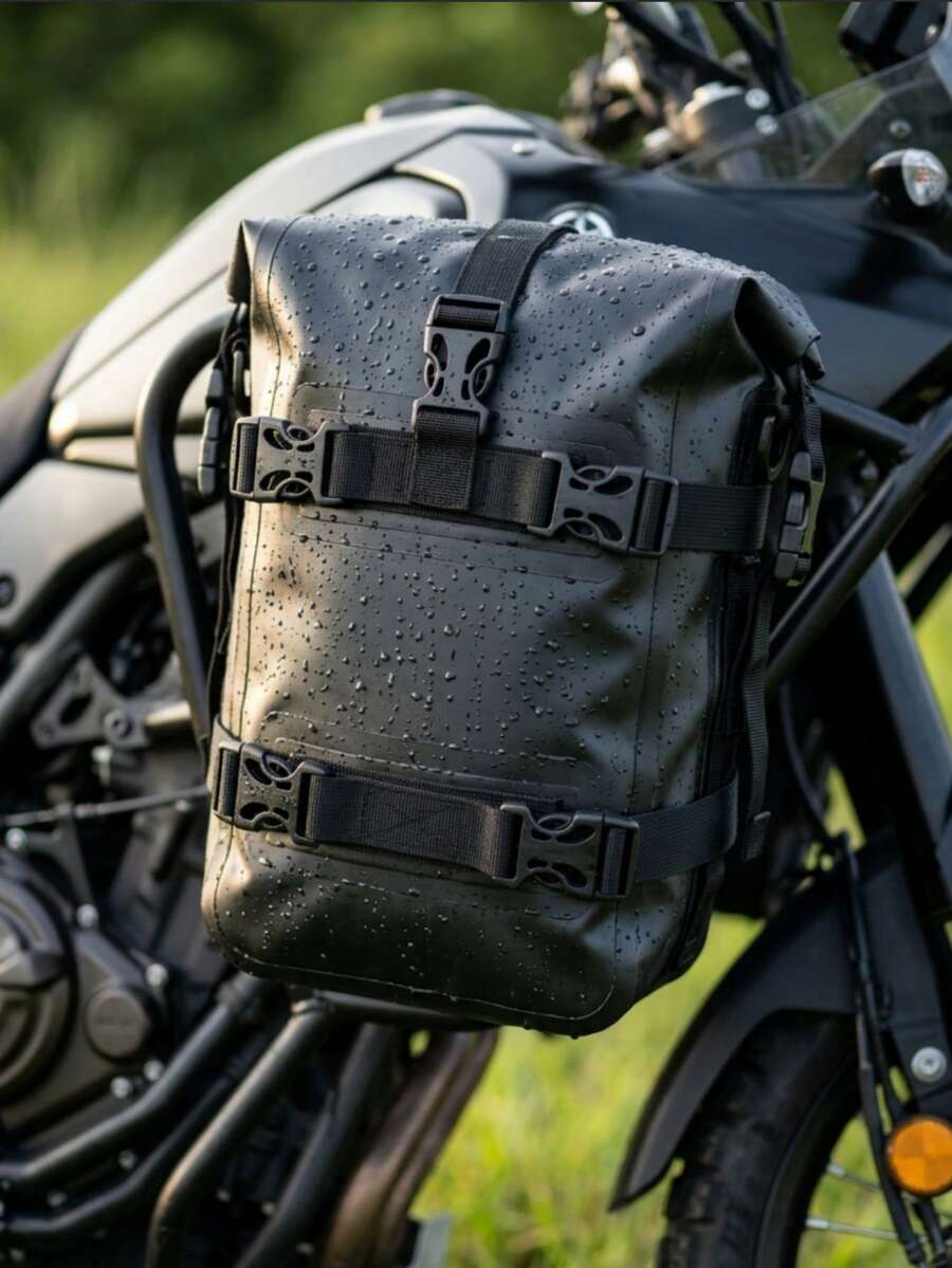 Tas Spatbor Motor Tahan Air, Kapasitas Besar, Tali Bahu yang Dapat Diatur, Bahan PVC Tahan Lama, Cocok untuk Penyimpanan Peralatan Motor Jalan Raya dan Off-Road, Pilihan Ideal untuk Motor, Tas Gantung Motor Tahan Air