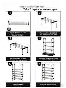 1pc Adjustable Multi-Tier Metal & Plastic Shoe Rack - Freestanding Shoe Organizer Shelf, Suitable For Entryway, Hallway, Bedroom, Living Room - Easy Assembly, Space-Saving Design, Fits Various Room Types - View 3