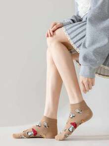 5 pares de calcetines cortos para mujer con diseño de setas, calcetines divertidos y creativos como regalo, suaves y cómodos calcetines casuales de tobillo - Multicolor - Ver 3