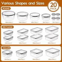 GHQ 40 Piece Sealed Food Storage Box With Lid, Leak Proof Meal Preparation Container Set, Suitable For Kitchen Storage, Outdoor Picnics, Can Be Used For Microwave/Dishwasher, Comes With Labels And Pens - 20PC - View 6