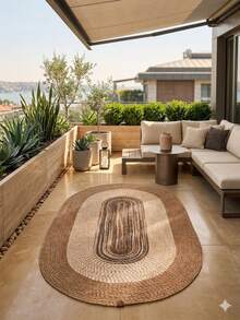 MADE IN TURKEY - Oval Rug – 90x150 Cm – Versatile & Stylish & Elegant - Beige - View 6